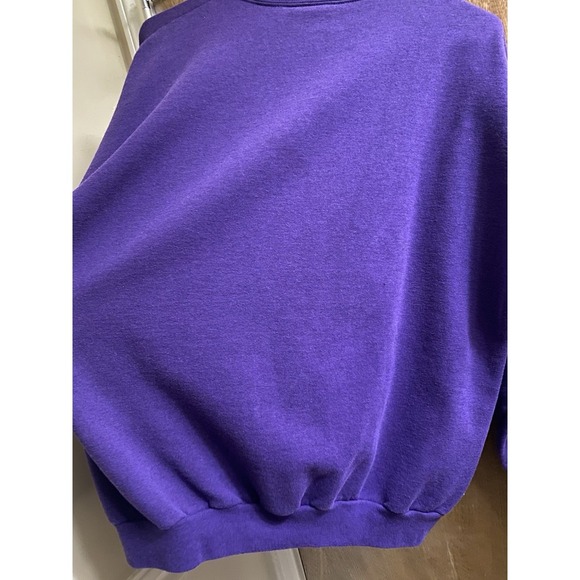 Vintage Banff Canada Vacation Sweater Purple Aqua Green Collar Embroidered Sz L - Picture 14 of 15